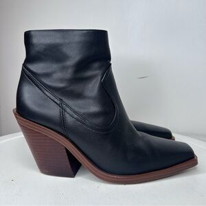 Vince Camuto Amtinda Squared Toe Bootie In Black Leather
